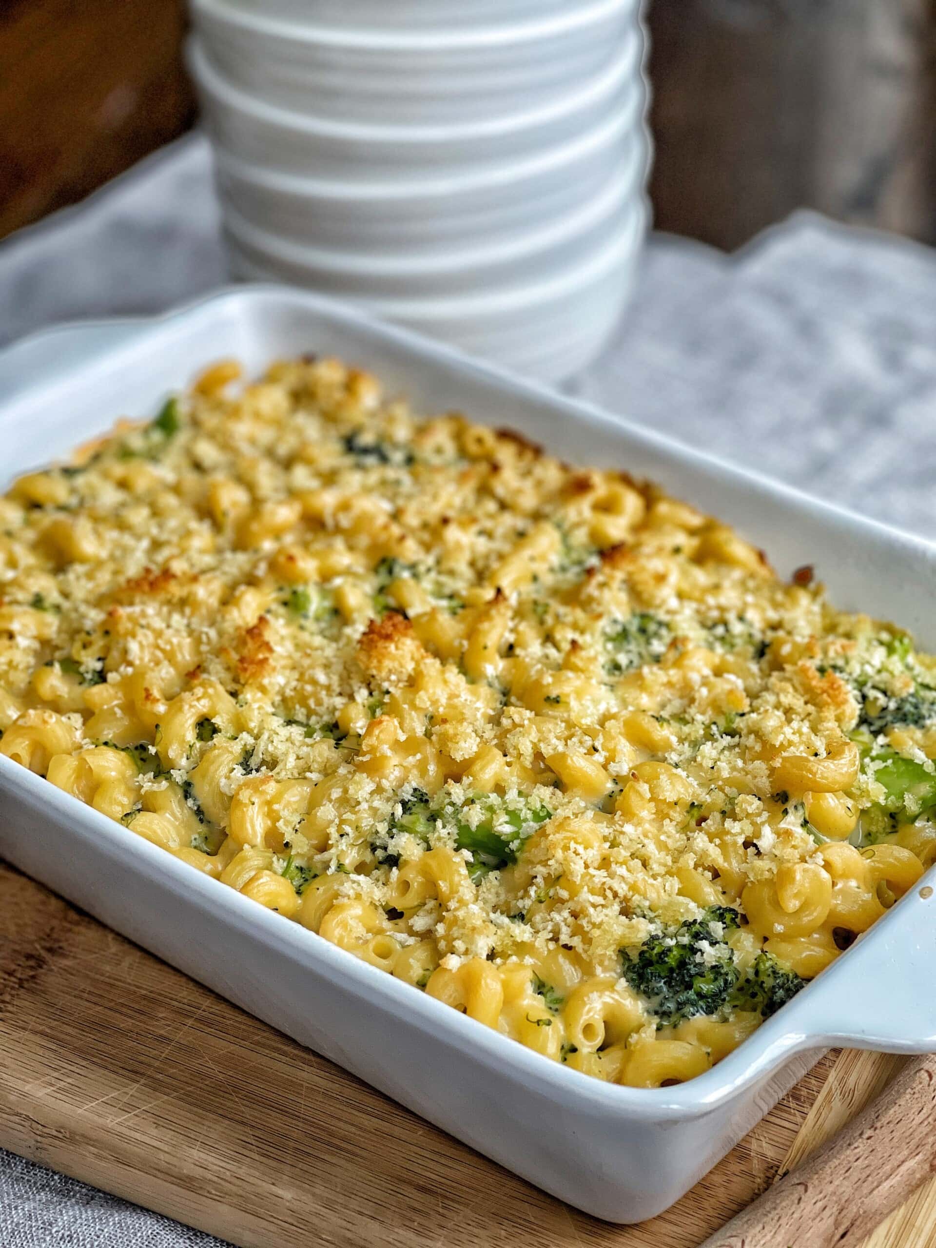 Lightened-Up Baked Broccoli Mac and Cheese Recipe